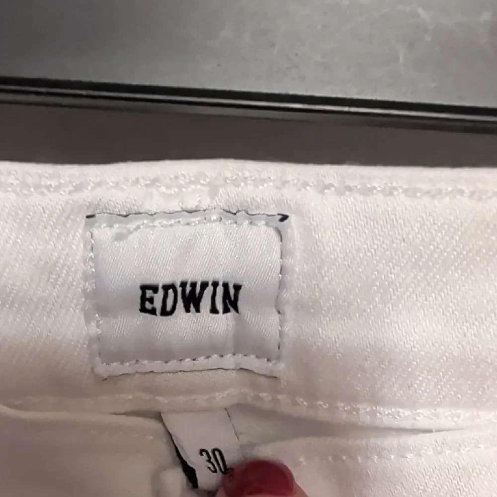 Edwin Women's White Straight Jeans
